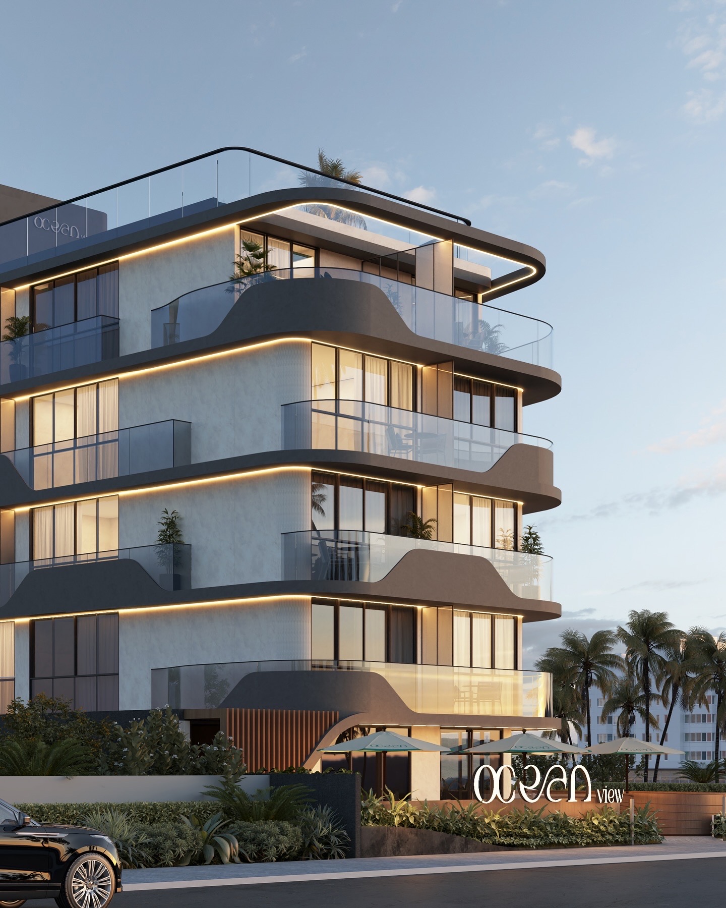 Fachada de um edifício residencial contemporâneo
